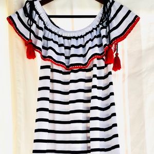 Crown and Ivy Dress Red White Blue Size Small